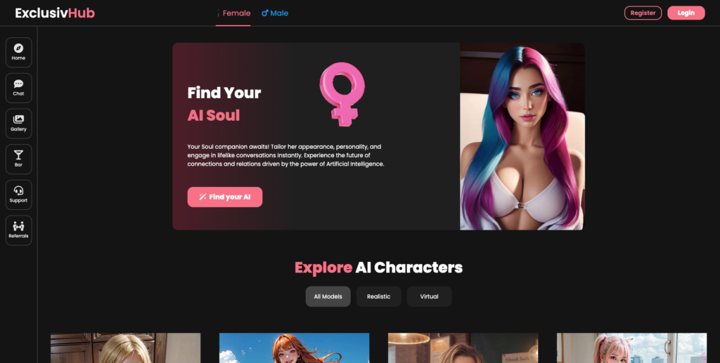 ExclusivHub interface screenshot